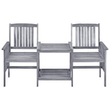 NNEVL Garden Chairs with Tea Table 159x61x92 cm Solid Acacia Wood
