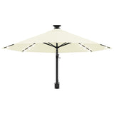 NNEVL Wall-mounted Parasol with LEDs and Metal Pole 300 cm Sand