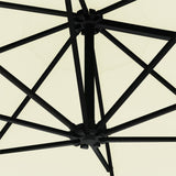 NNEVL Wall-mounted Parasol with LEDs and Metal Pole 300 cm Sand