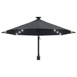 NNEVL Wall-mounted Parasol with LEDs and Metal Pole 300 cm Anthracite
