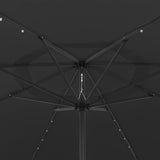 NNEVL Outdoor Parasol with LED Lights and Metal Pole 400 cm Black
