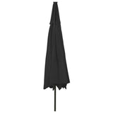 NNEVL Outdoor Parasol with LED Lights and Metal Pole 400 cm Black