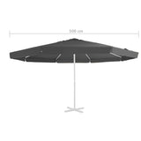 NNEVL Replacement Fabric for Outdoor Parasol Anthracite 500 cm