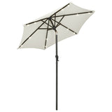 NNEVL Parasol with LED Lights Sand 200x211 cm Aluminium