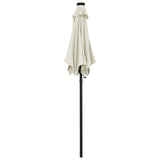 NNEVL Parasol with LED Lights Sand 200x211 cm Aluminium