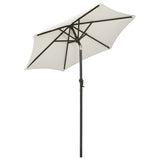 NNEVL Parasol with LED Lights Sand 200x211 cm Aluminium