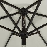 NNEVL Parasol with LED Lights Sand 200x211 cm Aluminium