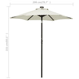 NNEVL Parasol with LED Lights Sand 200x211 cm Aluminium