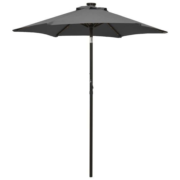 NNEVL Parasol with LED Lights Anthracite 200x211 cm Aluminium