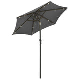 NNEVL Parasol with LED Lights Anthracite 200x211 cm Aluminium