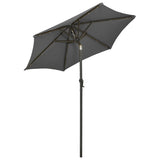 NNEVL Parasol with LED Lights Anthracite 200x211 cm Aluminium