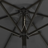NNEVL Parasol with LED Lights Anthracite 200x211 cm Aluminium