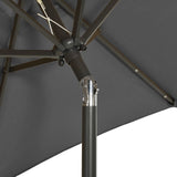 NNEVL Parasol with LED Lights Anthracite 200x211 cm Aluminium