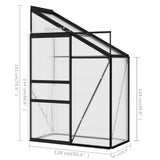NNEVL Greenhouse Anthracite Aluminium 1.38 m³