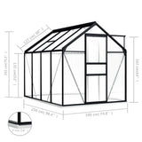 NNEVL Greenhouse with Base Frame Anthracite Aluminium 4.75 m²