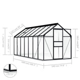 NNEVL Greenhouse with Base Frame Anthracite Aluminium 8.17 m²