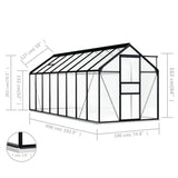 NNEVL Greenhouse with Base Frame Anthracite Aluminium 9.31 m²