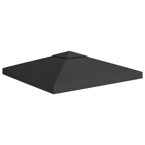 NNEVL 2-Tier Gazebo Top Cover 310 g/m² 3x3 m Black