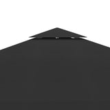 NNEVL 2-Tier Gazebo Top Cover 310 g/m² 3x3 m Black