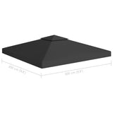 NNEVL 2-Tier Gazebo Top Cover 310 g/m² 3x3 m Black