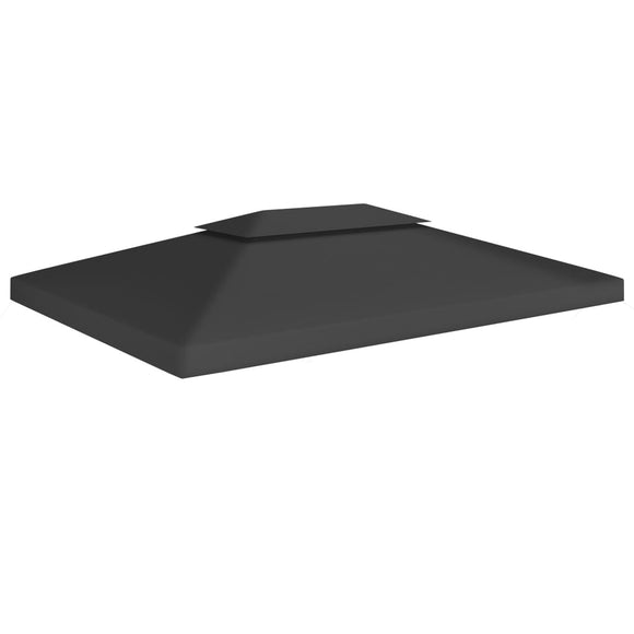 NNEVL 2-Tier Gazebo Top Cover 310 g/m² 4x3 m Black