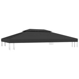 NNEVL 2-Tier Gazebo Top Cover 310 g/m² 4x3 m Black