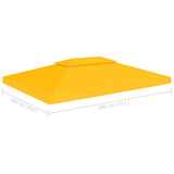 NNEVL 2-Tier Gazebo Top Cover 310 g/m² 4x3 m Yellow