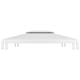 NNEVL 2-Tier Gazebo Top Cover 310 g/m² 4x3 m White
