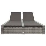 NNEVL Double Sun Lounger Poly Rattan Grey