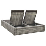 NNEVL Double Sun Lounger Poly Rattan Grey