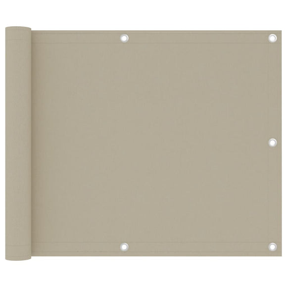 NNEVL Balcony Screen Beige 75x500 cm Oxford Fabric