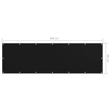 NNEVL Balcony Screen Black 90x300 cm Oxford Fabric