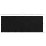 NNEVL Balcony Screen Black 120x300 cm Oxford Fabric