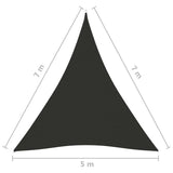 NNEVL Sunshade Sail Oxford Fabric Triangular 5x7x7 m Anthracite