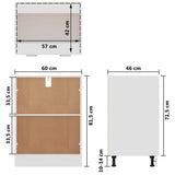 NNEVL Bottom Cabinet White 60x46x81.5 cm Chipboard