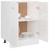 NNEVL Bottom Cabinet High Gloss White 60x46x81.5 cm Chipboard