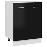 NNEVL Bottom Cabinet High Gloss Black 60x46x81.5 cm Chipboard