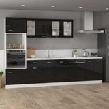 NNEVL Bottom Cabinet High Gloss Black 60x46x81.5 cm Chipboard
