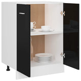 NNEVL Bottom Cabinet High Gloss Black 60x46x81.5 cm Chipboard