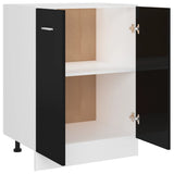 NNEVL Bottom Cabinet High Gloss Black 60x46x81.5 cm Chipboard