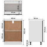 NNEVL Bottom Cabinet High Gloss Black 60x46x81.5 cm Chipboard