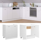 NNEVL Sink Bottom Cabinet White 80x46x81.5 cm Chipboard