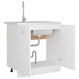 NNEVL Sink Bottom Cabinet White 80x46x81.5 cm Chipboard