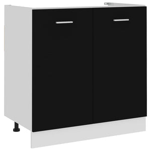 NNEVL Sink Bottom Cabinet Black 80x46x81.5 cm Chipboard