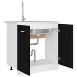 NNEVL Sink Bottom Cabinet Black 80x46x81.5 cm Chipboard