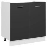 NNEVL Sink Bottom Cabinet Grey 80x46x81.5 cm Chipboard