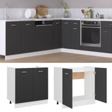 NNEVL Sink Bottom Cabinet Grey 80x46x81.5 cm Chipboard