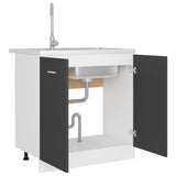 NNEVL Sink Bottom Cabinet Grey 80x46x81.5 cm Chipboard
