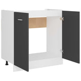NNEVL Sink Bottom Cabinet Grey 80x46x81.5 cm Chipboard