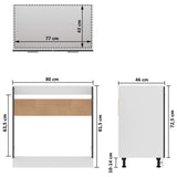 NNEVL Sink Bottom Cabinet Grey 80x46x81.5 cm Chipboard